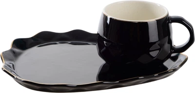 Чашка Led Core Black Gold с блюдцем 220 мл (B060688)