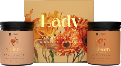 Zestaw HiSkin Lady Sweet Oranges Balsam do ciała 200 ml + Świeca zapachowa 200 ml (5905359805793)
