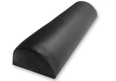 Масажний напіввалик Easyfit для массажного стола, Розміри 45х16х8 см, Вага 500 грам, Медичний шкірозамінник, Дерев'яна основа, Чорний