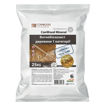 Антипирен Антисептик Огнебиозащита для древисины ConWood Mineral Premium бесцветный Концентрат 25 кг