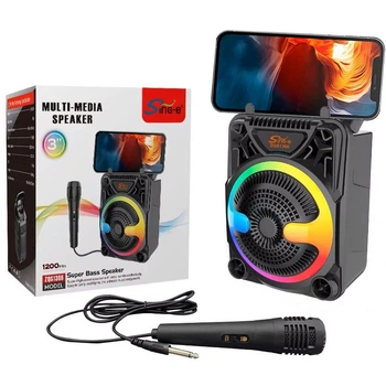Портативная беспроводная колонка Sing-e ZQS1366 Mini RGB с микрофоном 3" 8W 1200mAh Черный 57784