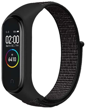 Ремінець нейлоновий MRK для фітнес браслета Xiaomi Mi Band 7/6/5/4/3 Melange Чорний (mrk6431)