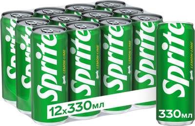Упаковка безалкогольного напитка Sprite 0.33 л х 12 банок (5449000012173_5449000014535)