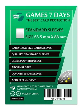 Настільна гра Games7Days Протектори Games7Days (63.5 x 88 мм) Standard Card Game (100 шт)