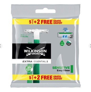Одноразовий верстат для гоління чоловічий Wilkinson Sword Extra 2 Essential Sensitiv 7 шт