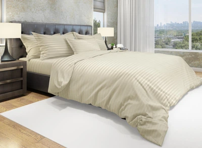 Комплект Dreams At Home постельного белья Страйп-сатин Полуторный 150*220 70stripesatin_beige