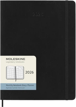 Ежемесячник Moleskine 2026 19 х 25 см 144 страницы мягкая обложка Черный (8056999275341)