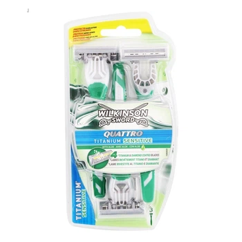 Одноразовий станок для гоління чоловічий Wilkinson Sword Quattro Titanium Sensitive 3 шт