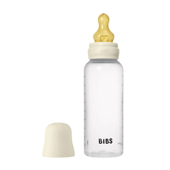 Дитяча пляшечка BIBS Baby Bottle Round Latex 270 мл Medium Flow (середній потік) Ivory