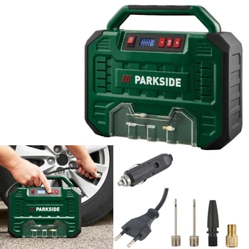 Автомобильный компрессор 12/220в Parkside PMK 150 A1 компрессор для подкачки колёс