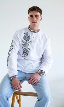 Вишиванка чоловіча vishivano4ka 3046-3 46 біла
