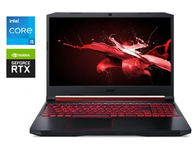 Игровой ноутбук Б-класс Acer Nitro 5 AN515-55 / 15.6" (1920x1080) IPS / Intel Core i5-11400H (6 (12) ядeр по 2.7 - 4.5 GHz) / 16 GB DDR4 / 512 GB SSD NVMe / nVidia GeForce RTX 3050 Ti, 4 GB GDDR6, 128-bit / WebCam б/у