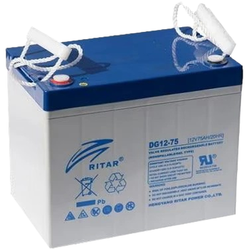 Аккумуляторная батарея для ИБП GEL Ritar DG12-75, 12V, 75Ah, Gray