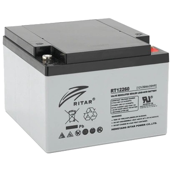 Аккумуляторная батарея для ИБП Ritar AGM RT12260 12V 26Ah F13 (M5), герметичная свинцово-кислотная, Grey (RT12260)