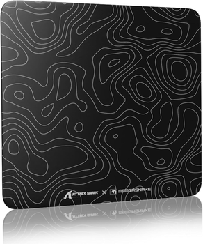Стеклянный Коврик Для Мыши ATTACK SHARK CM05 Black 450x400 мм (XL) Чрезвычайно Гладкая Поверхность, 9H Закаленный Glasspad. 5мм толщина