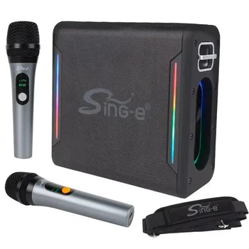 Портативная беспроводная колонка Sing-e ZQS V100 Karaoke с 2-мя микрофонами 60W, 4000mAh Черный 57223