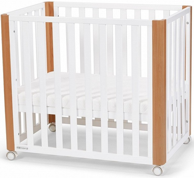 Drewniane łóżeczko Kinderkraft Koya z funkcją kojca i materacem Białe (5902533914807)