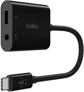 Адаптер Belkin RockStar USB-C - 3.5mm Audio + USB-C Charge 0.12 м 60W Black (NPA004btBK)