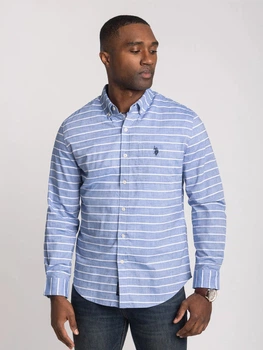 Рубашка хлопковая мужская U.S. Polo Assn 11D856-VP00A(FONTAINEBLEAU) M Голубая (786662335550)