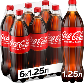 Упаковка безалкогольного напитка Coca-Cola 1.25 л х 6 шт (5449000197474)