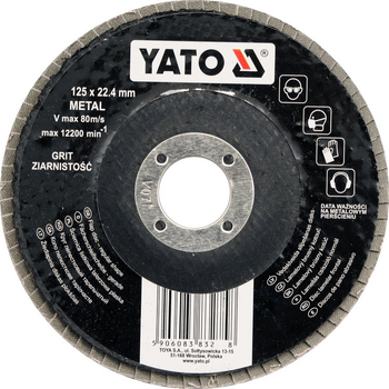 Ściernica YATO listkowa płaska P120 125 mm (YT-83276)