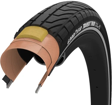 Покришка 27.5x2.40 (61-584) GoodYear Transit Tour S3: Protection, Wire, Black + reflective strips, 60tpi