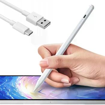 Универсальный стилус ручка для телефона и планшета с USB, Белый / Активный стилус для письма и рисования