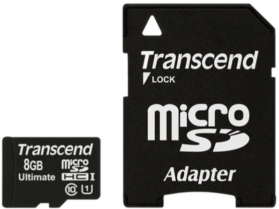 Karta pamięci Transcend microSDHC 8Gb UHS-I Ultimate X600 + SD-adapter (TS8GUSDHC10U1)