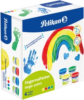 Набір пальчикових фарб Pelikan Basic Базові кольори 100 г х 4 шт (701570) (4012700701572)