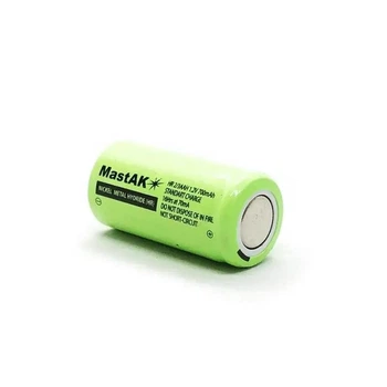 Акумулятор промисловий MastAK NiMH 2/3AA 1.2V 700mAh flat top 14.5×28 мм – для збірок, зварювання, заміни