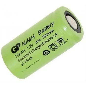 Аккумулятор промышленный GP 75AAH NiMH 2/3AA 1.2V 750mAh flat top – для сварки, сборок, замены батарей