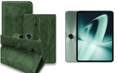 Книга-трансформер Armor для планшета OnePlus Pad, Pad 2, Pad Go, Pad Pro, цвет Green crocodile