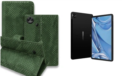 Книга-трансформер Armor для планшета DOOGEE T20 Ultra, цвет Green crocodile