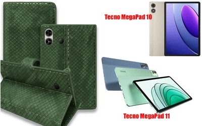 Книга-трансформер Armor для планшета Tecno MegaPad 10, MegaPad 11, цвет Green crocodile