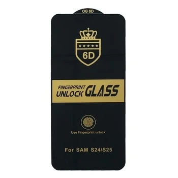 Захисне скло 6D Anti-static для Samsung S25 чорне техуд