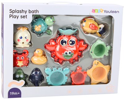 Zestaw zabawek do kąpieli Lean Toys Morski zwierzęta 12 elementów 22657 (5905991050063)