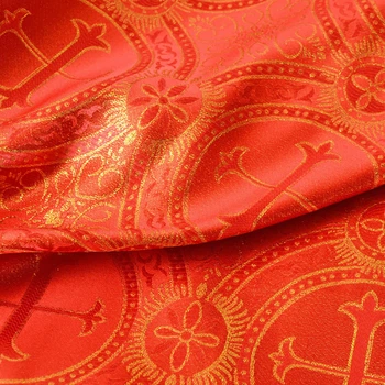 Ткань парча церковная 140 гр/м2 красная 5111283