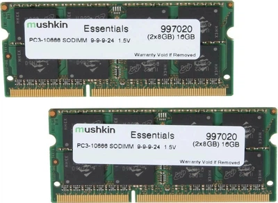 Оперативна пам'ять Mushkin DDR3-1333 16384MB PC3-10666 (Kit of 2x8192) Essentials (B006E0P21W)