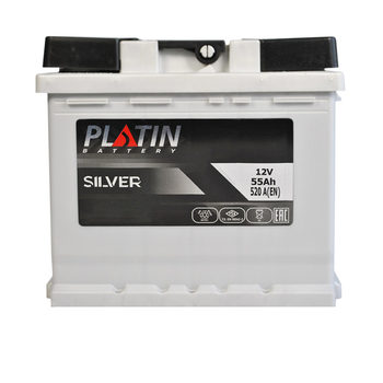 Автомобильный аккумулятор Platin Silver MF 55Ah 520A R+ (LB1) h=175 (5552356)
