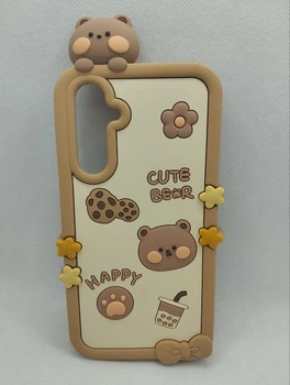 Детский резиновый чехол Happy Bear для Samsung Galaxy A54 Бежевый