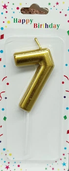 Свічка для торта Цифра 7 золотиста 5 см (10627)