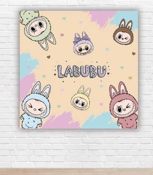 Бумажный плакат "Labubu. Монстрики Лабубу" 150х150 см