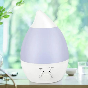 Зволожувач повітря для дому Wild Wind 1,3 л резервуар 25 Вт з LED підсвічуванням та регулятором Білий