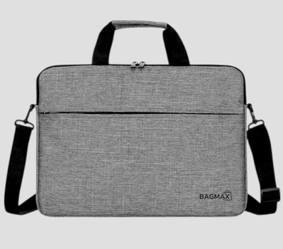 Сумка для ноутбука Bagmax 15.6" плоская с карманом для аксессуаров и плечевым ремнем Серый (S722-2)