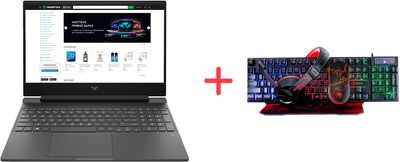 Ноутбук HP Victus Gaming Laptop 15-fa2703ua (BF1H1EA) Mica Silver / 15.6" IPS 144 Гц / Intel Core i5-13420H / RAM 16 ГБ / SSD 512 ГБ / RTX 2050, 4 ГБ+ Комплект дротовий Marvo CM409 USB Black у подарунок!