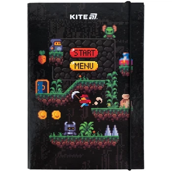 Папка для зошитів на гумці Kite Pixel Game картон K25-210-2