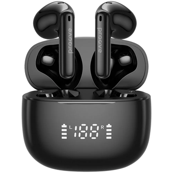 Бездротові навушники Proove Digital TWS Чорні Bluetooth 5.4 з сенсорним керуванням та зарядним кейсом з дисплеєм