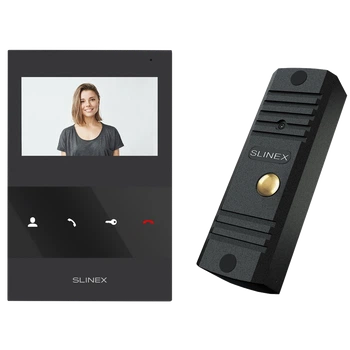 Комплект видеодомофона 4” Slinex ML-16HD (Black) + SQ-04M (Black)