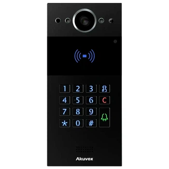 2 МП IP-відеопанель багатоабонентська зі зчитувачем Akuvox R20K Black