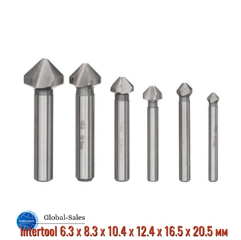 Набор зенкеров Intertool 6.3 x 8.3 x 10.4 x 12.4 x 16.5 x 20.5 мм (6 шт.) (SD-5006)